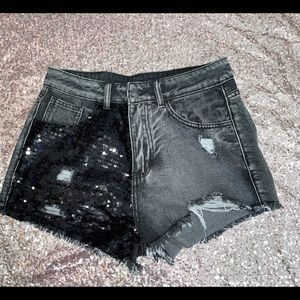 NWOT Sequin distressed shorts